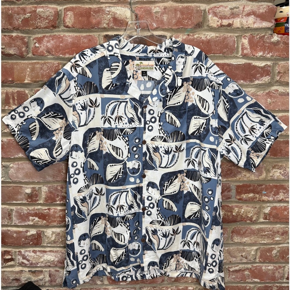 Patagonia Pataloha Lyocell‎ Hawaiian Aloha Shirt Abstract Print Men's XL 52552 - Picture 10 of 10
